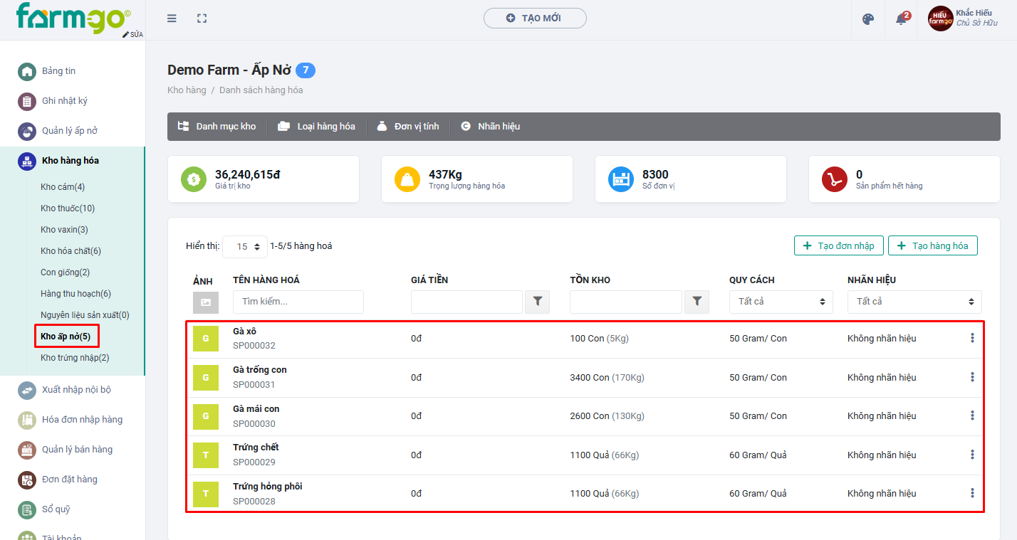 Kho ấp nở farmgo