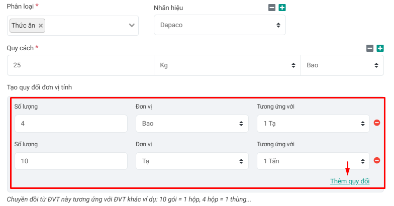 quy đổi hàng hóa farmgo