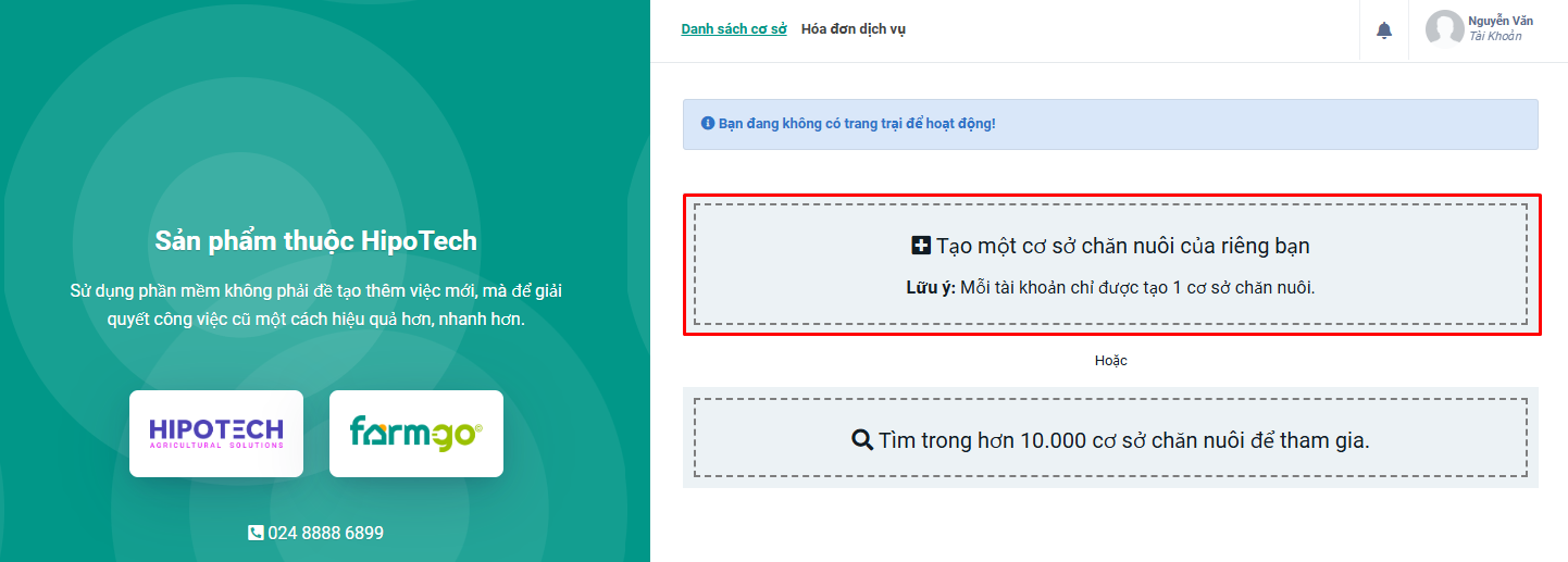 tạo cơ sở chăn nuôi farmgo