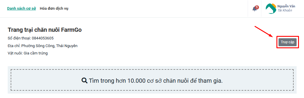 truy cập farmgo