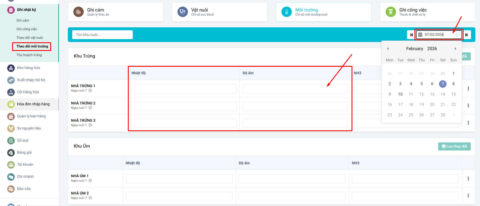 Theo dõi môi trường farmgo