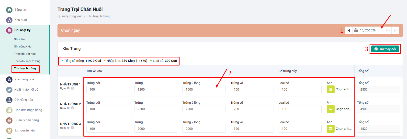 thu hoạch trứng farmgo