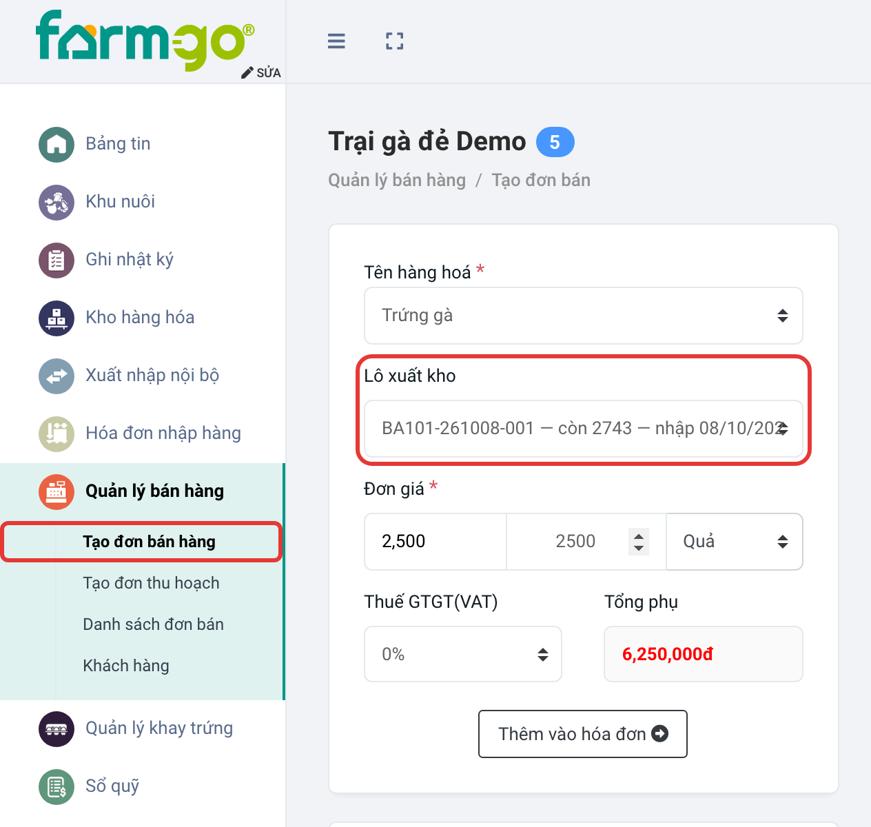 Trứng thu ngày 08/10, lô còn 2.743 quả