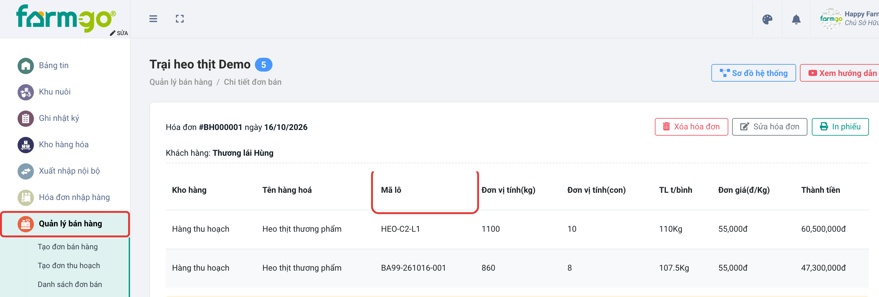 Dòng bỏ trống được tự đặt mã BA99-261016-001