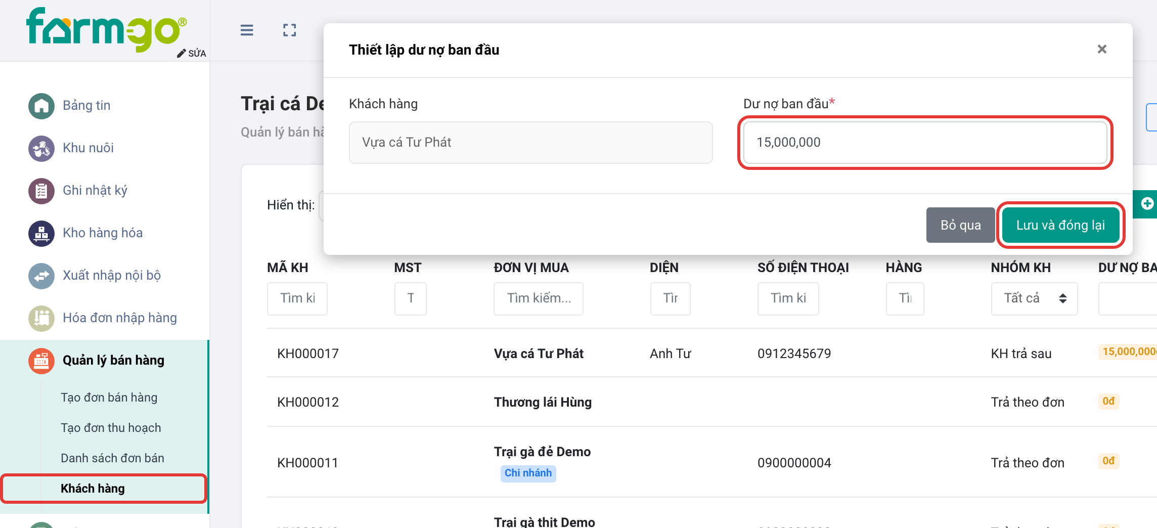 Khách nợ cũ 15 triệu