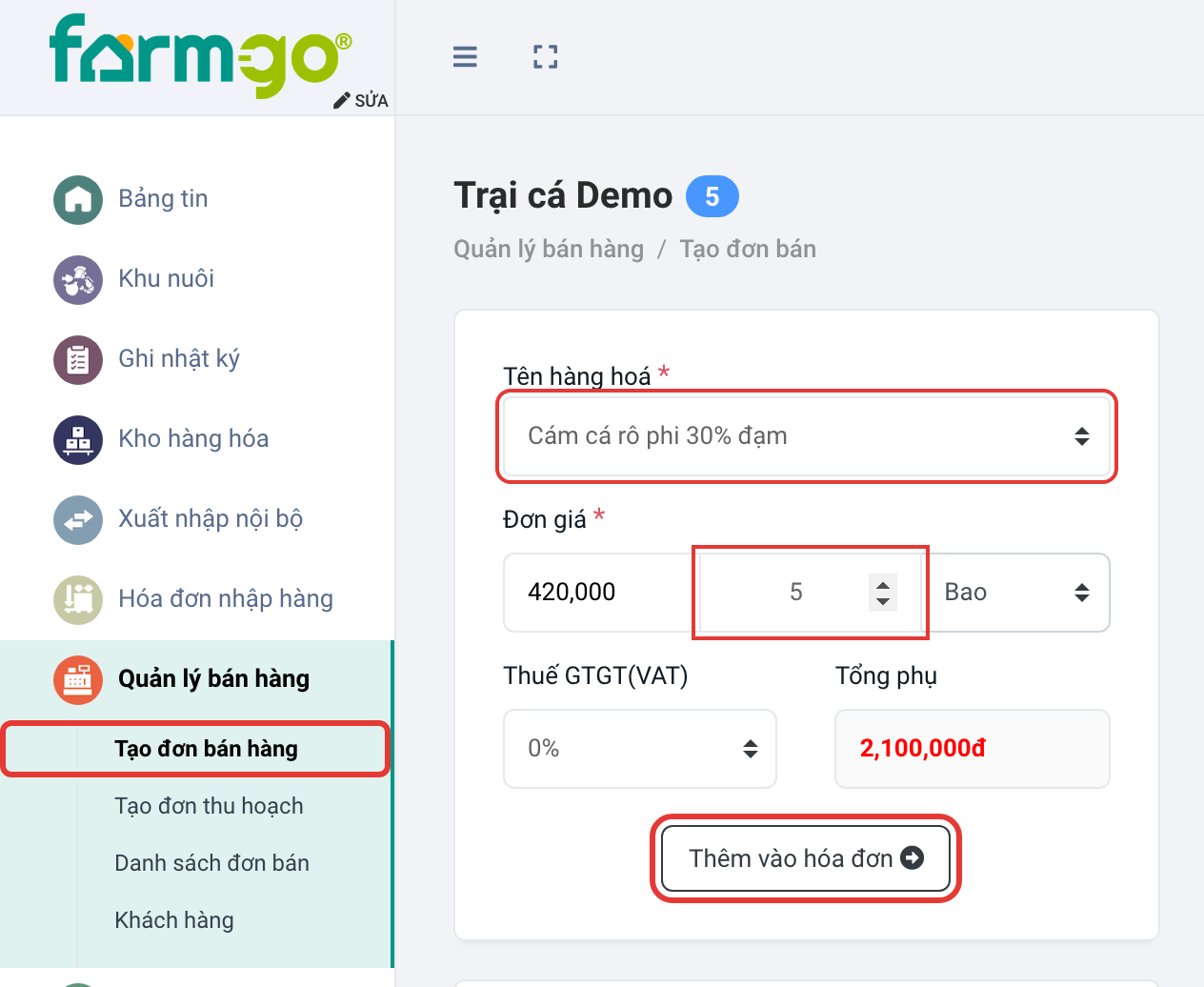 5 bao Cám cá rô phi 30% đạm