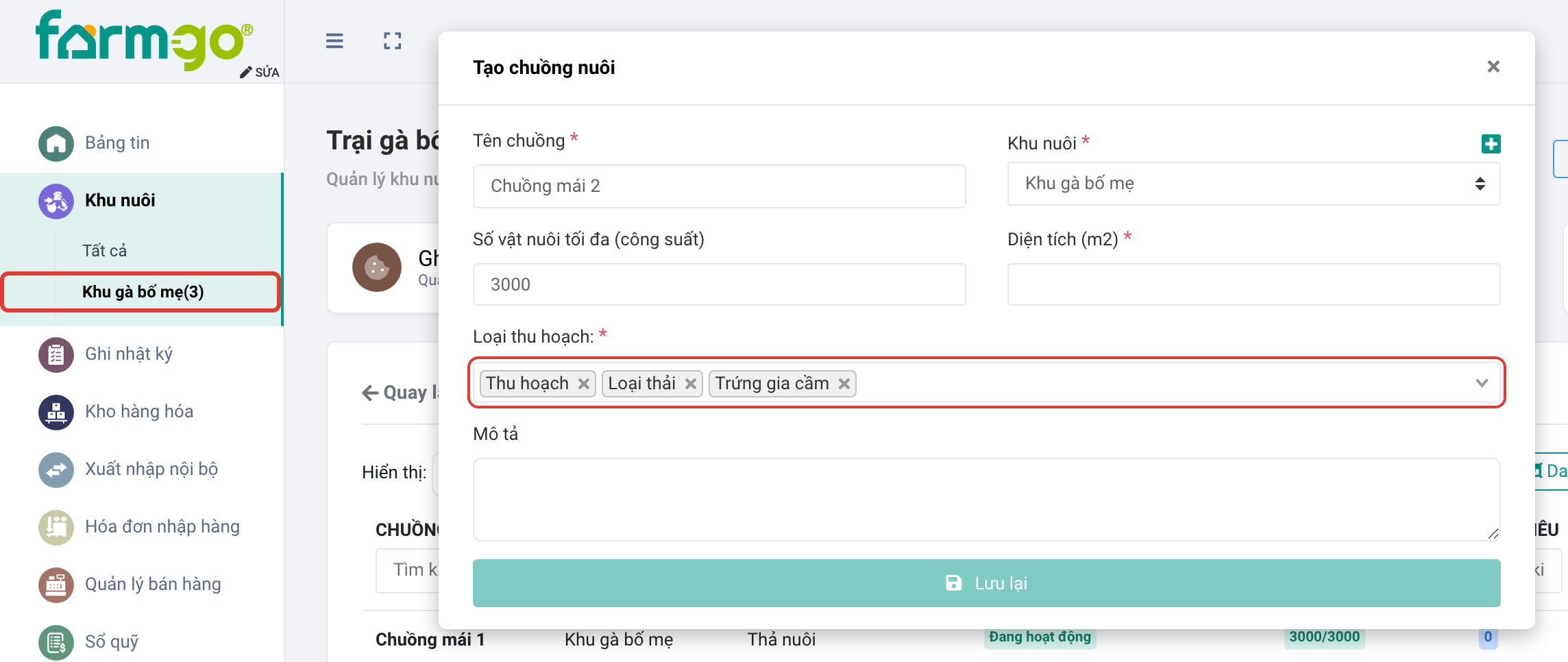 Chuồng mái 2, loại thu Trứng gia cầm