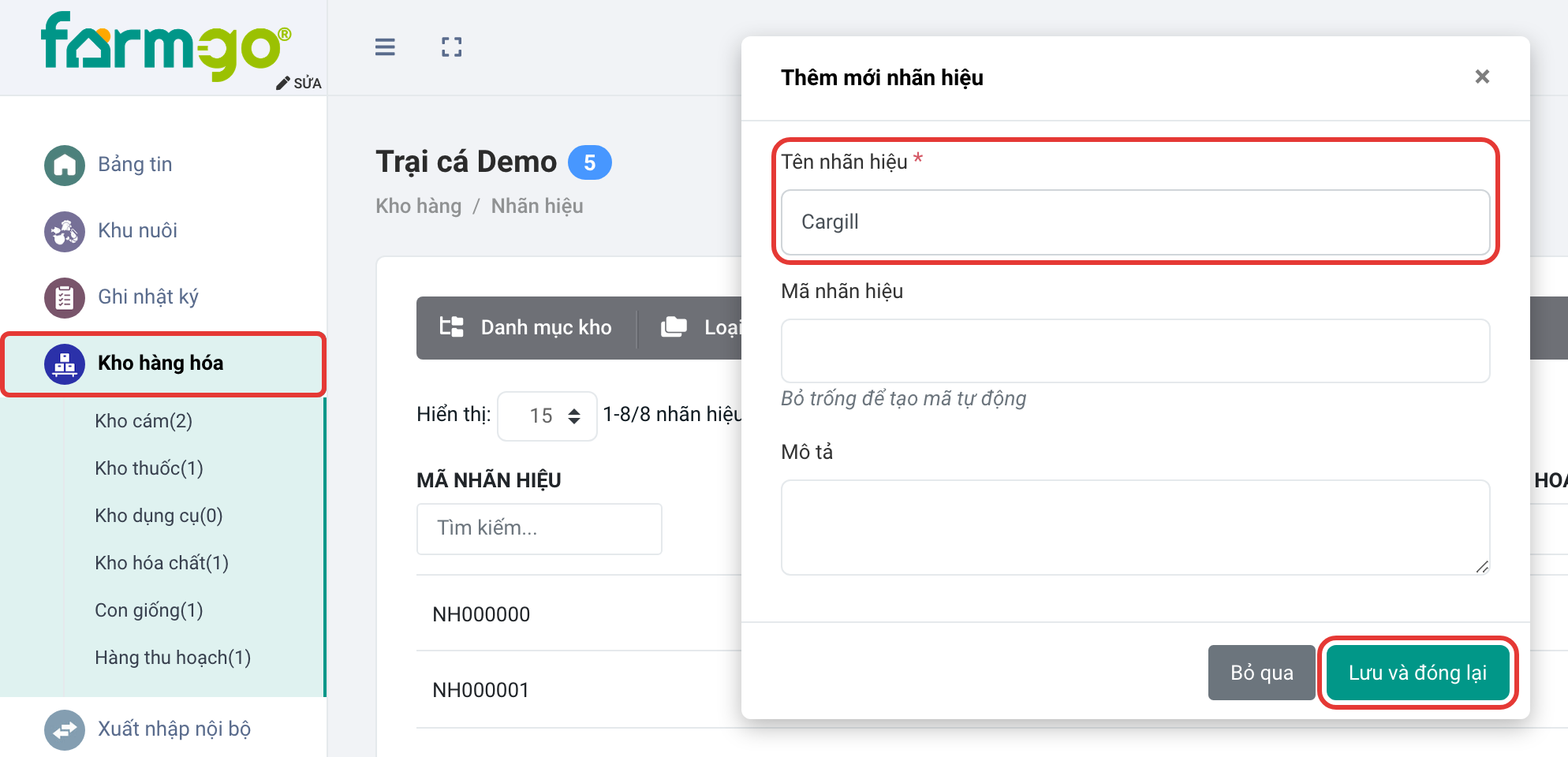 Thêm nhãn hiệu Cargill