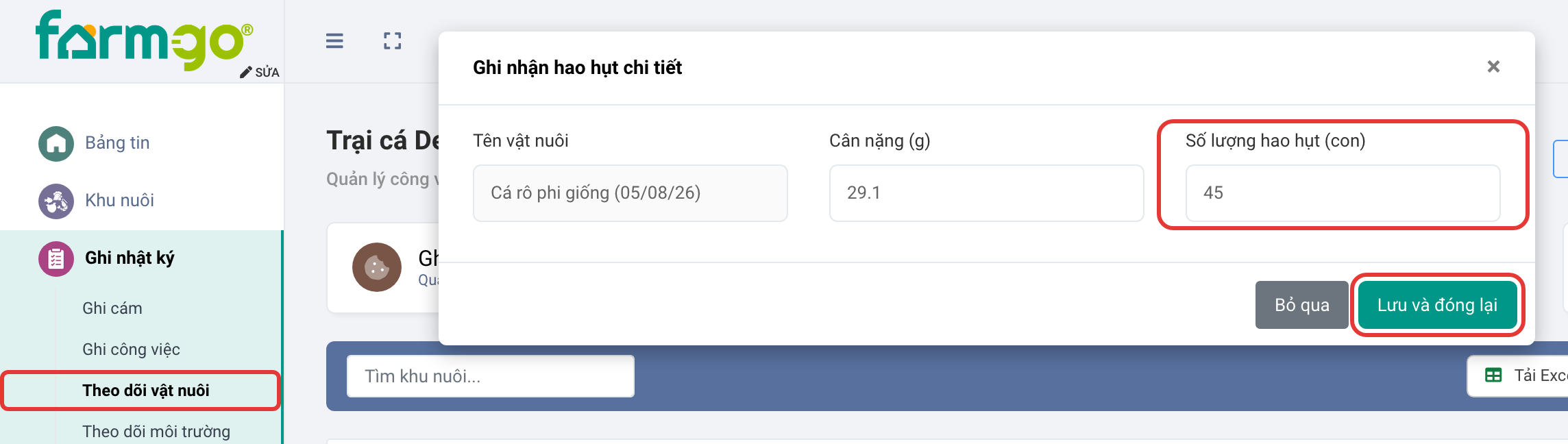 Ghi 45 cá chết